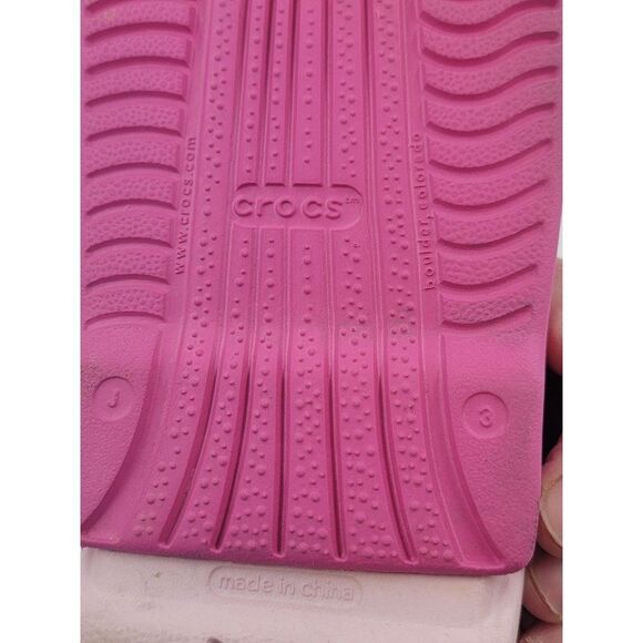 Crocs Classic Kids Slides Girls Pink Size 3 Junior - Picture 7 of 7